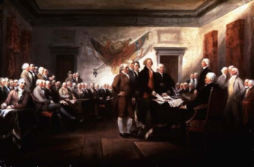 The Signing of the Declaration of Independence. Painting by John Trumbull.