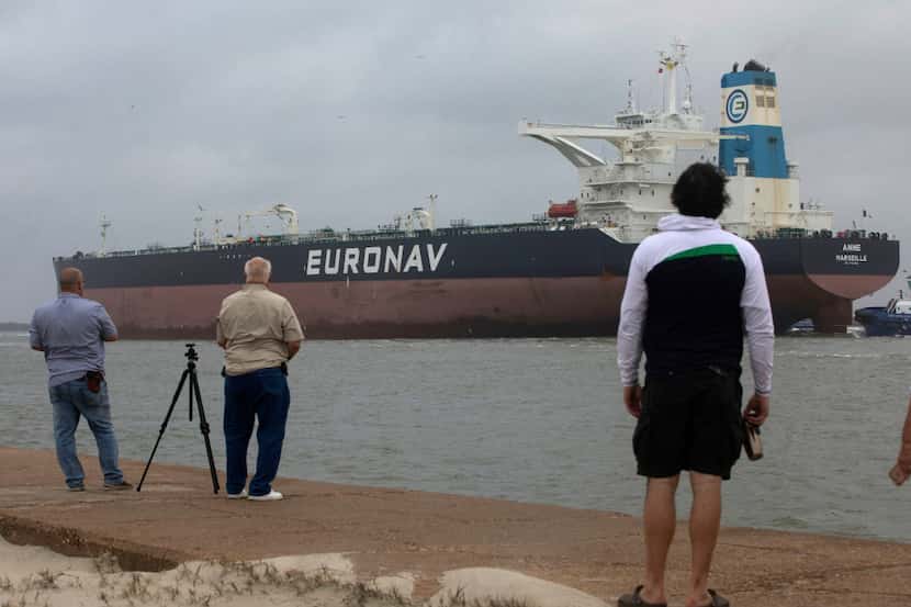 The largest tanker to dock in a Gulf of Mexico port travels threw the Port of Corpus Christi...