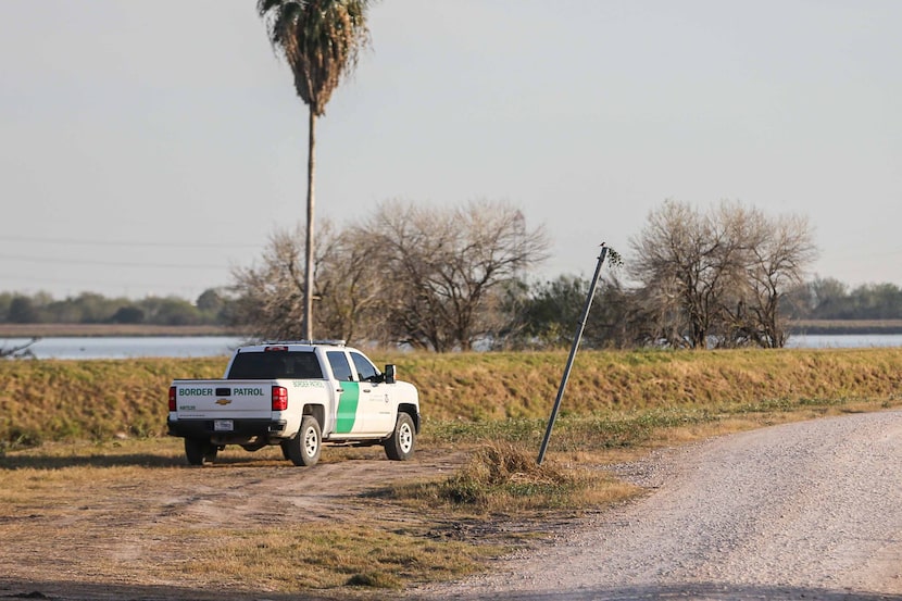 Border patrol watches over near the border with Mexico in Hidalgo, Texas on Wednesday,...