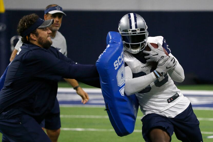 Cowboys wide receiver Dez Bryant (88) practices at Ford Center at The Star in Frisco, Texas,...