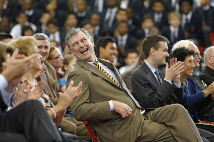 Mayor Mike Rawlings shared a laugh at 
Bishop Dunne Catholic School. He admits to sleepless...