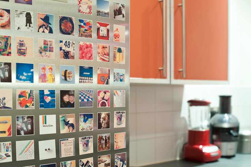 
Sticky 9’s photo magnets come in grids of nine and in two sizes.
