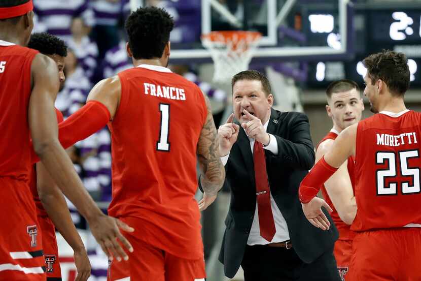 FILE - In this Saturday, March 2, 2019, file photo, Texas Tech head coach Chris Beard,...