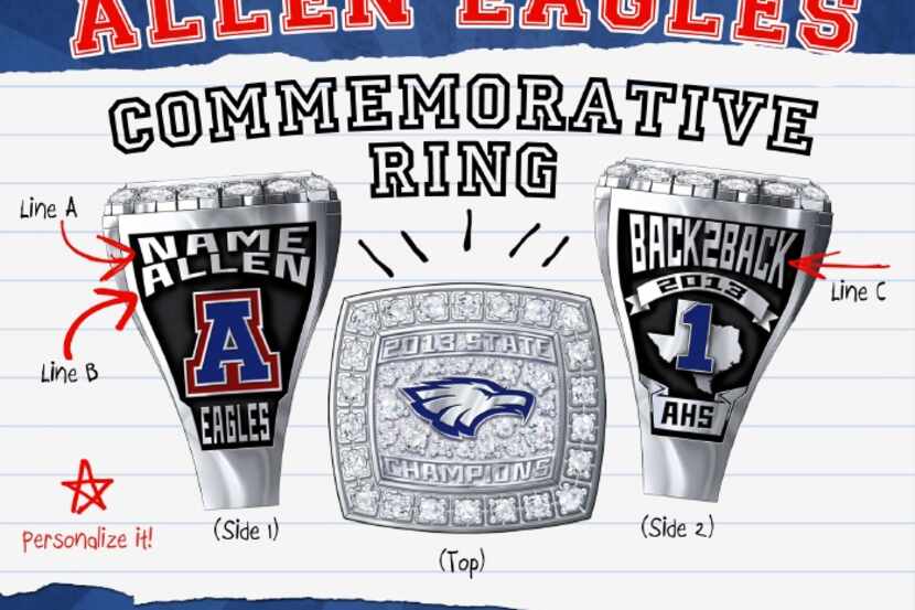 The state championship commemorative ring will be made available to all students, not just...