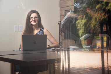 Candice Mills, a psychologist that studies how young children think, poses for a photo in...