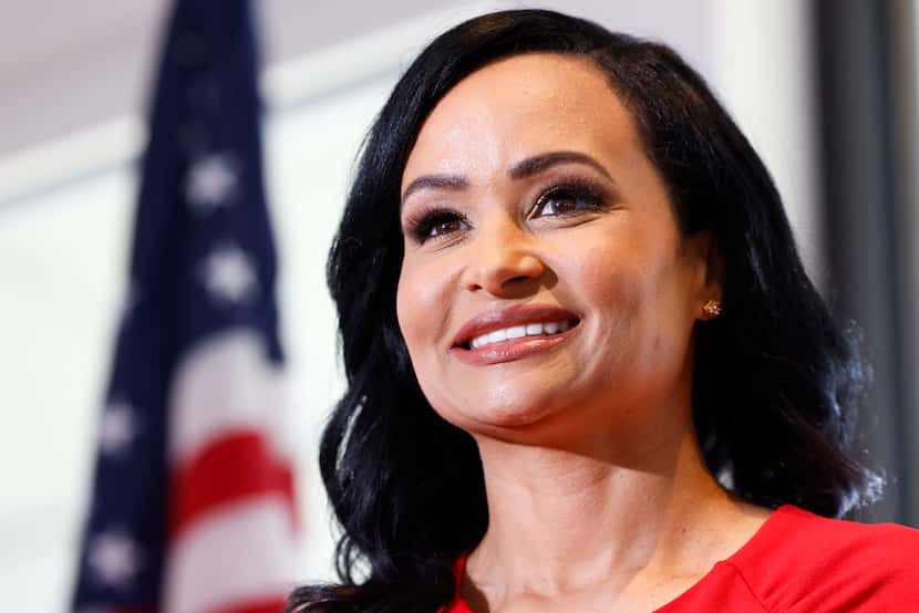House District 33 Republican candidate Katrina Pierson appears at her campaign event,...
