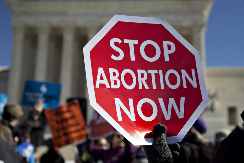  Abortion-rights foes rallied outside the Supreme Court during arguments in a significant...