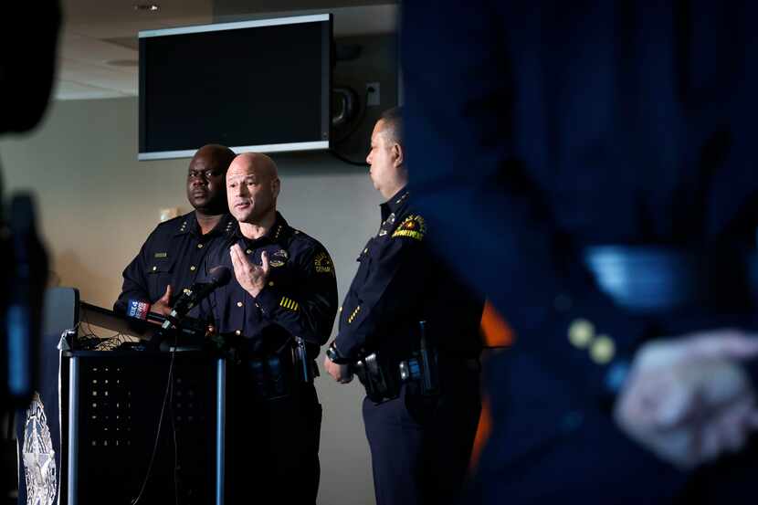 Dallas Police Chief Eddie García responded to media questions about the arrest of Angela West.