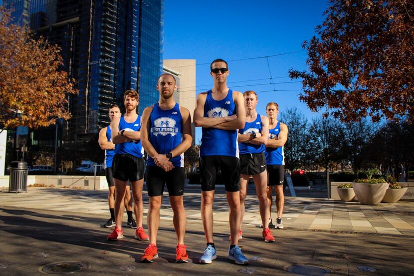 Members of the Pint Striders team that will compete for the BMW Dallas Marathon relay title...