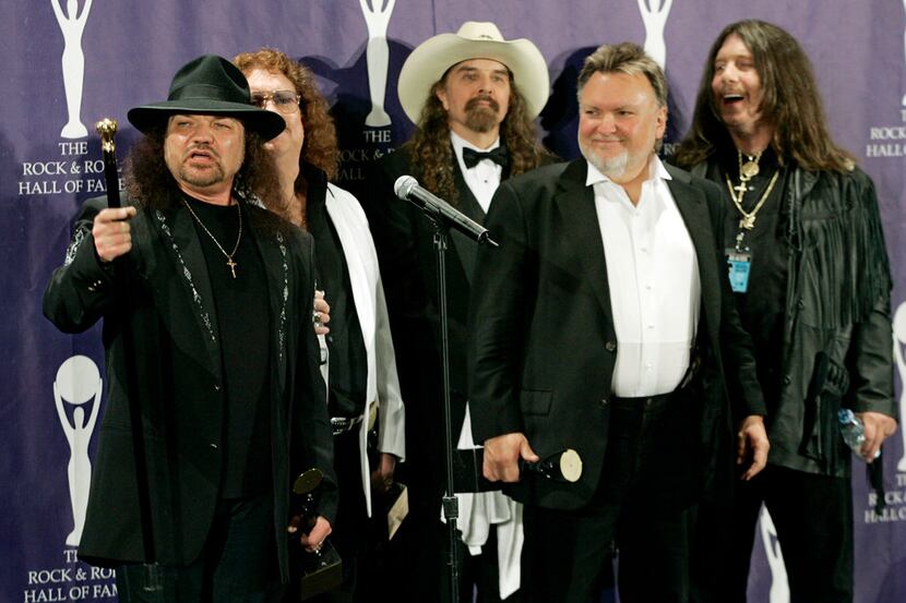 In this March 13, 2006 file photo, members of Lynyrd Skynyrd, from left, Gary Rossington,...