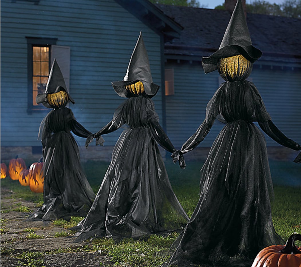 Witch decoration in yard