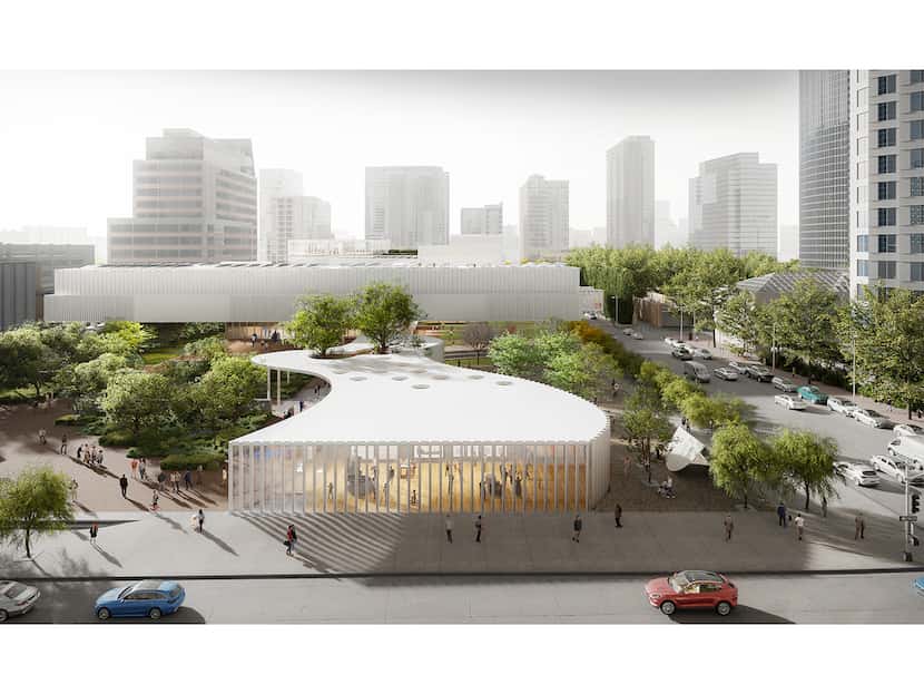 Michael Maltzan proposal for the expansion of the DMA, seen from Ross Avenue. Copyright...