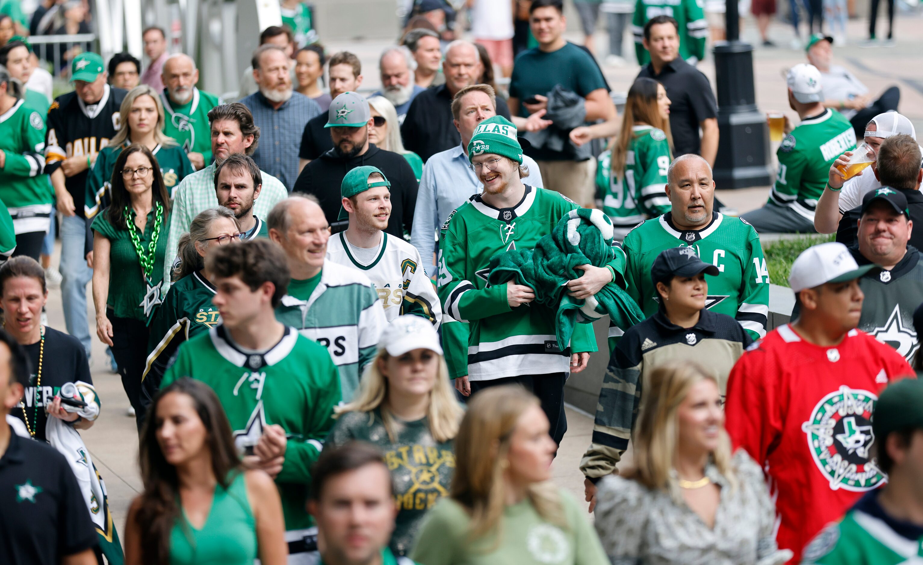 Dallas Stars fans arrive for Game 6 of the Stanley Cup Western Conference Finals against the...