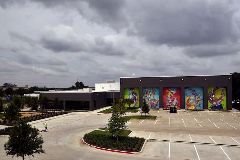 Murals by the Spanish artist Adrian Torres decorate the fitness cente on the Legacy Central...