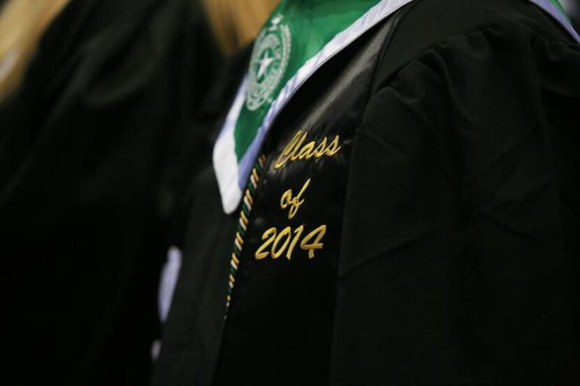 
University of North Texas spring commencement May 10, 2014, at the UNT Coliseum in Denton.
