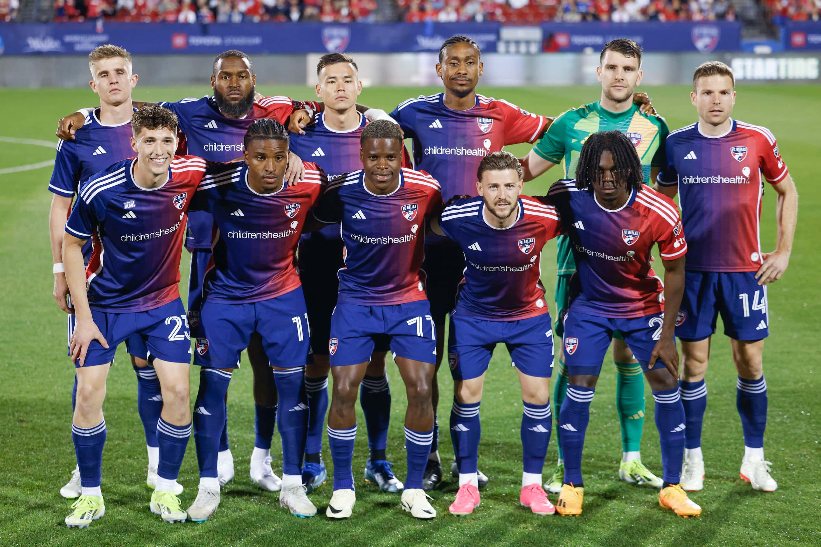 FC Dallas players pose for a phot ahead of their season opening MLS soccer match against San...