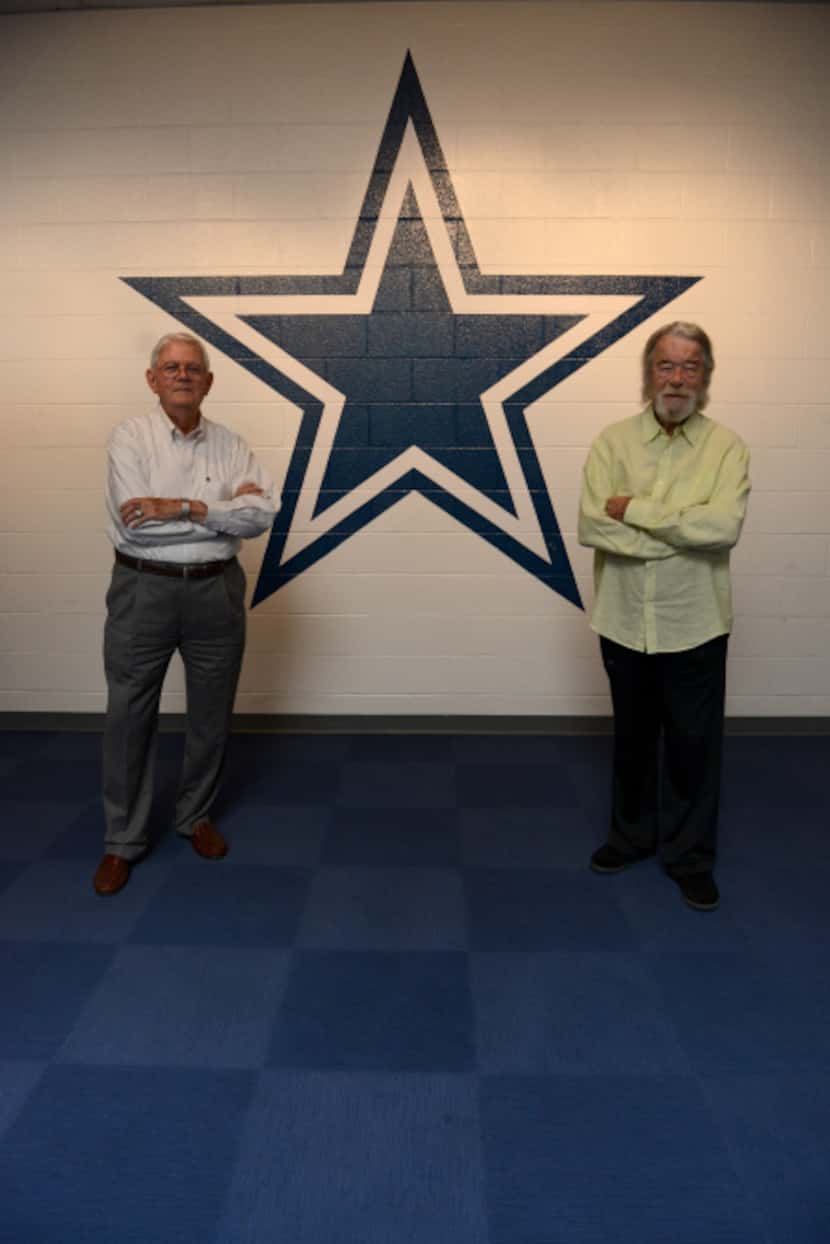 Former Irving mayors Dan Matkin, 80, (left) and Robert Power, 79, helped build the Cowboys'...