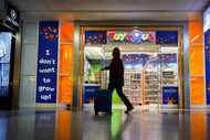 An exterior view of the newly opened Toys R Us store in Terminal A at DFW International...