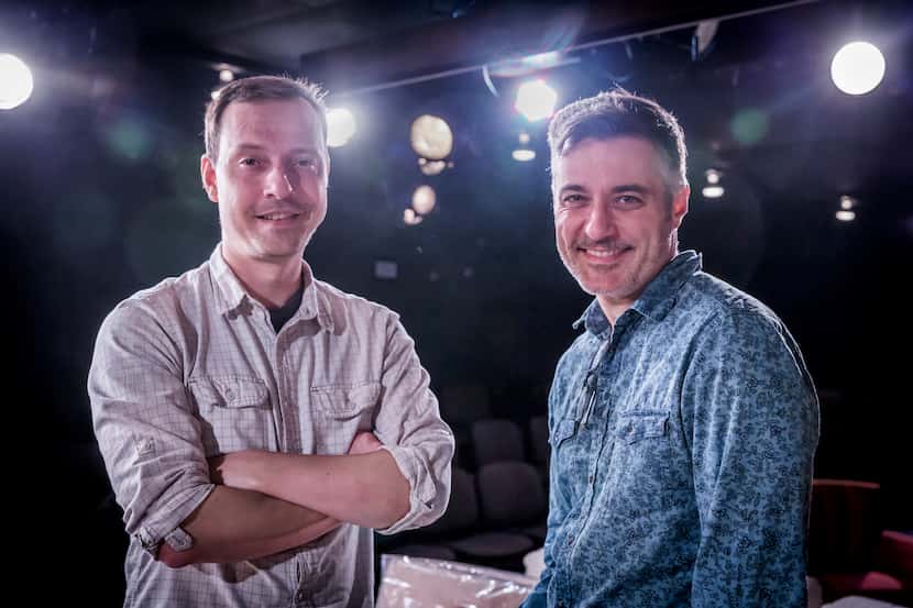 Dallas playwright Matt Lyle, left, and Jeffrey Schmidt, artistic director of Theatre Three...