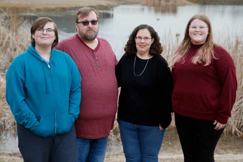 Wylie ISD students Sydney Sanders (right), 13, and her brother Jacob (left), 16, with their...