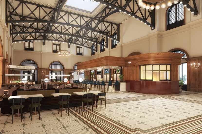This rendering shows the Hotel Vin's upcoming food hall in Grapevine. Harvest Hall's two...