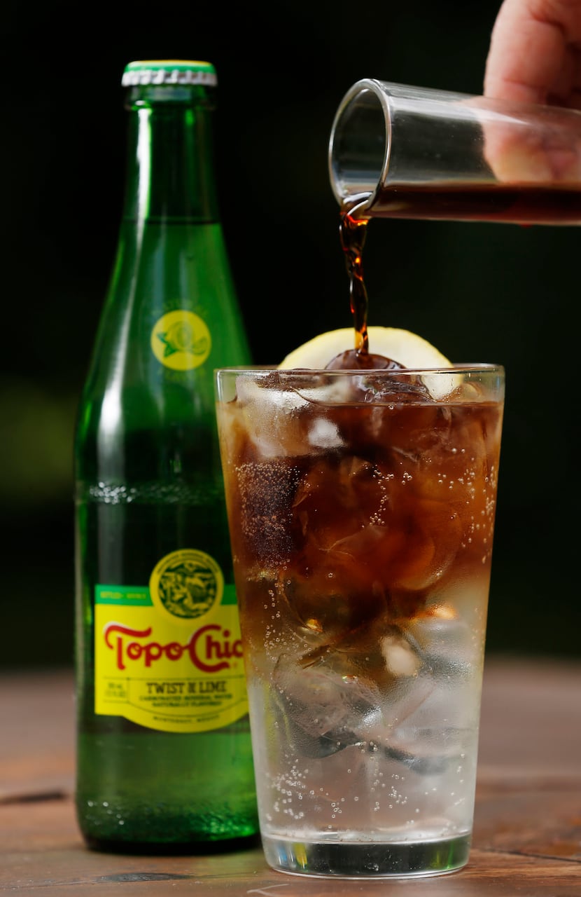A version of espresso tonic at Katy Coffee Lab uses Topo Chico as a replacement for tonic.