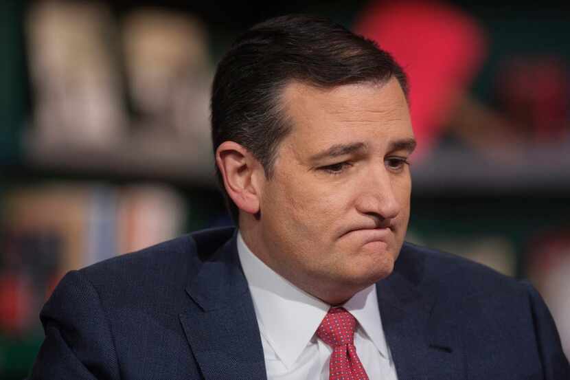 U.S. Senator Ted Cruz, a Republican from Texas, listens during Bloomberg Television in New...