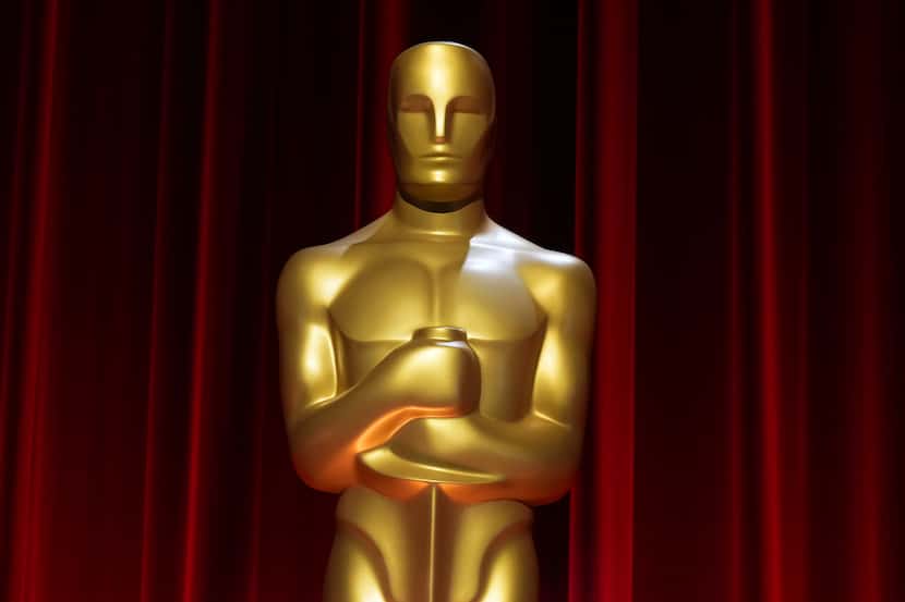 A replica of the Academy Awards statuette on display prior to the 96th Academy Awards...