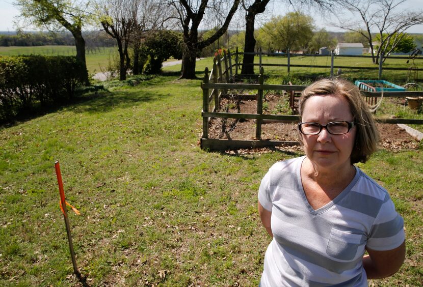 Leslie Luscombe on her property in Anna.