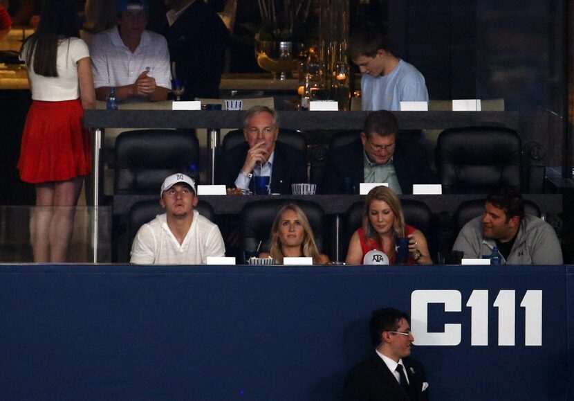 Apr 5, 2014; Arlington, TX, USA; Johnny Manziel in attendance during the game between the...