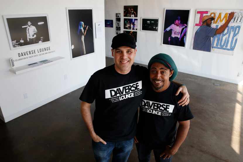 DaVerse Lounge's Will Richey (left) and Alejandro Perez, Jr.  in the gallery area of the...
