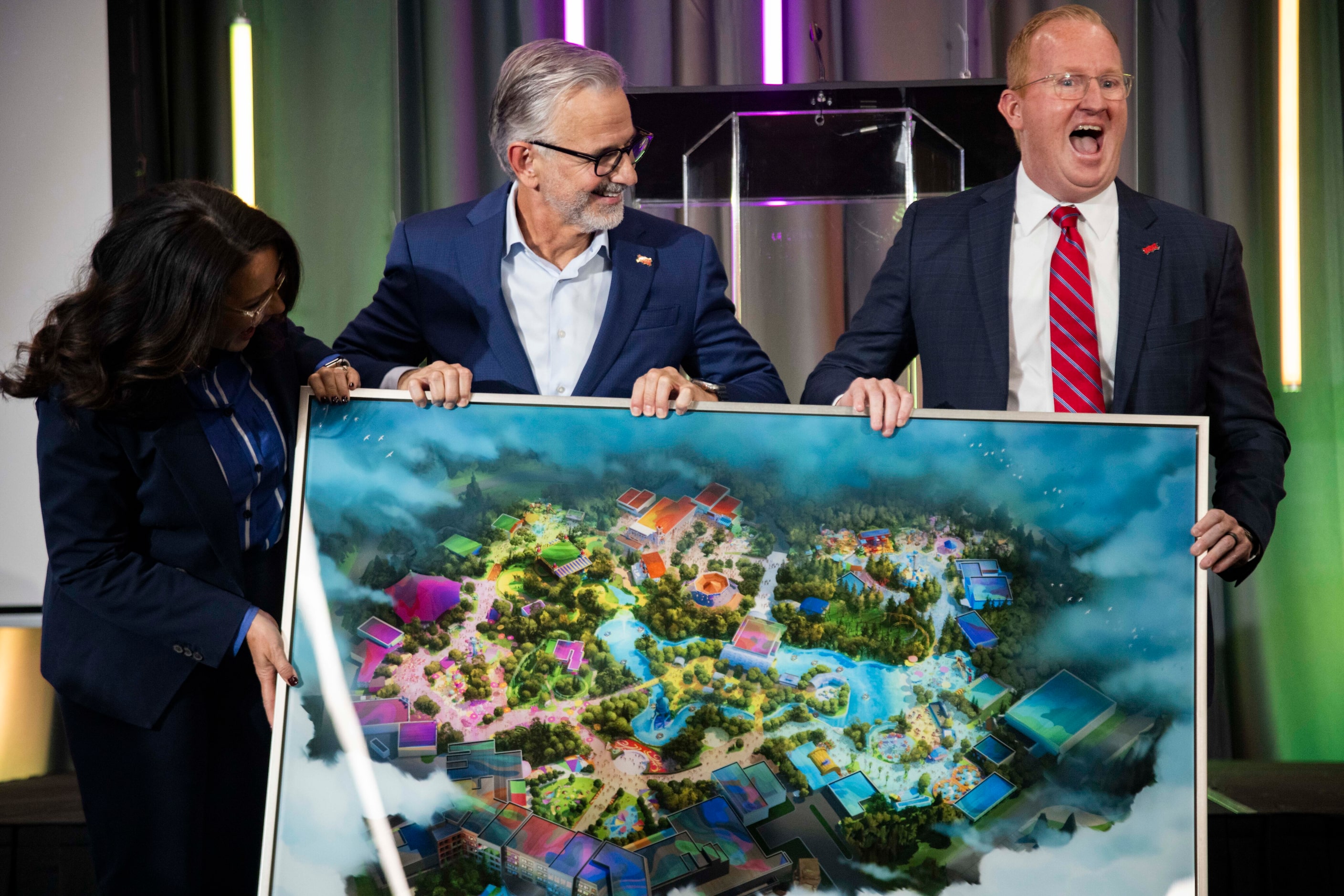 (From left) Molly Murphy, president of Universal Creative, Mark Woodbury, chairman and CEO...