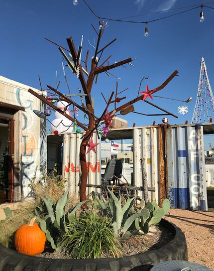 Squarebody Saloon is filled with quirky decorations made from salvaged metal and other car...
