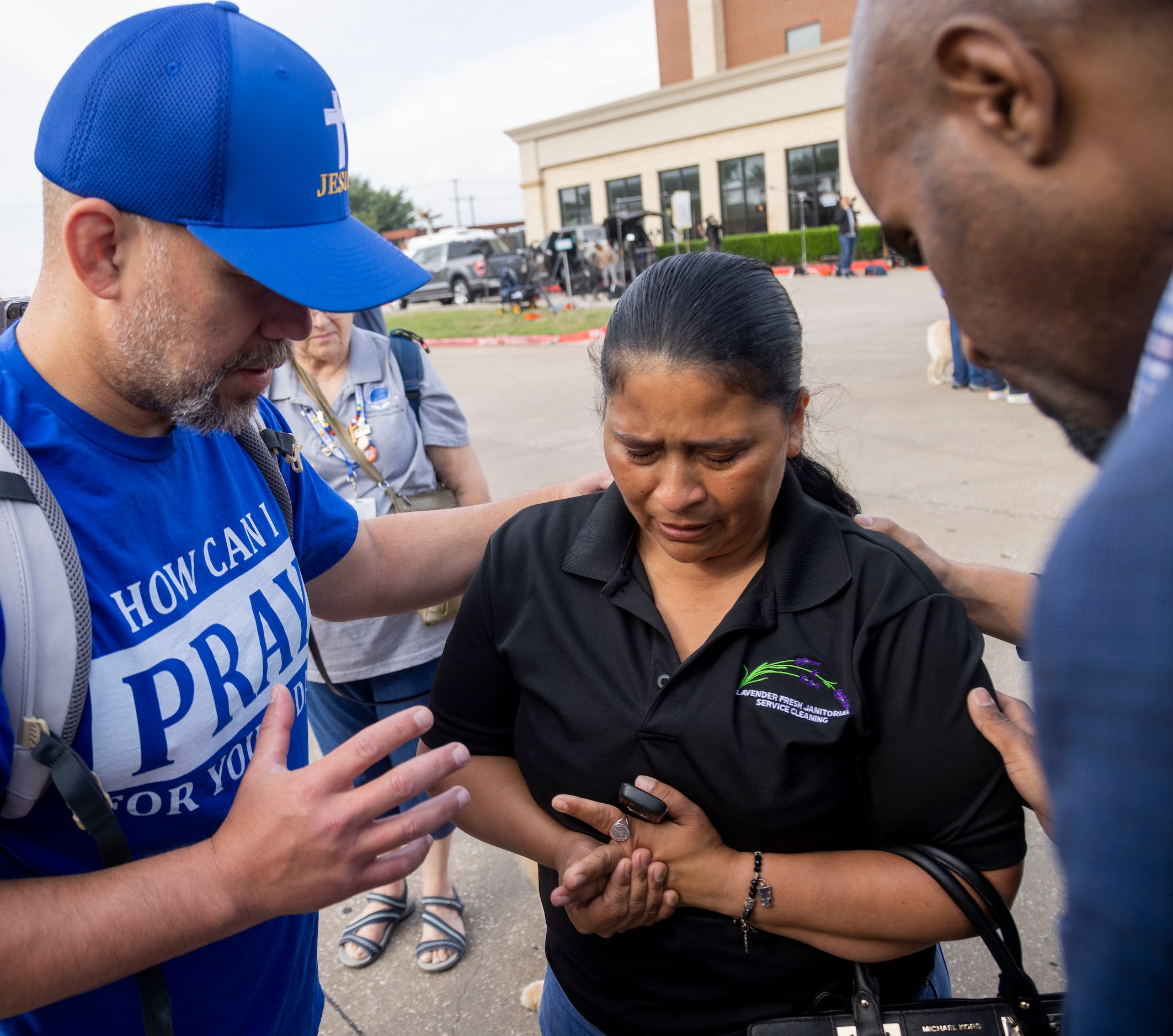 Gabriel Riveros of Denton (left) and Richard Scotman (right), pastor at Church of Dallas at...