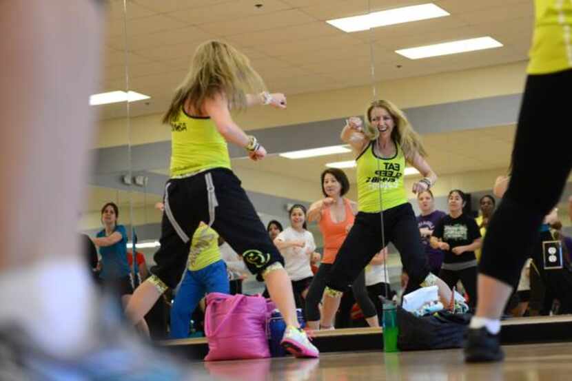 Tammy Elliott leads a Zumba class at Texas Family Fitness on March 29, 2014 in Frisco....