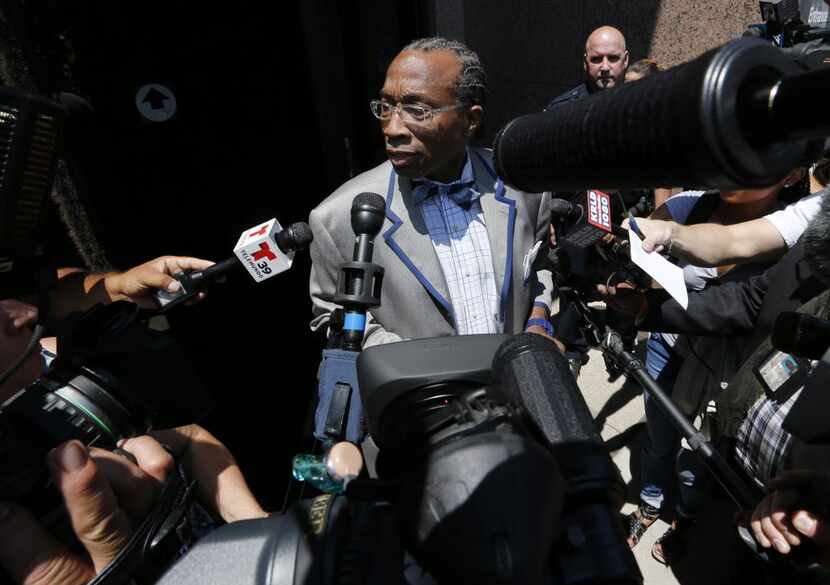 John Wiley Price leaves the federal courthouse in downtown Dallas in July 2014 after his...