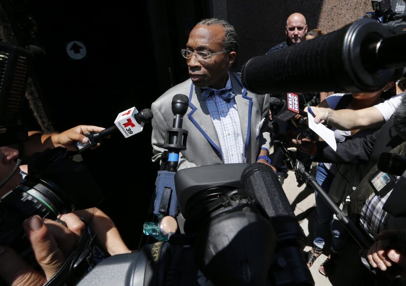 John Wiley Price leaves the federal courthouse in downtown Dallas in July 2014 after his...