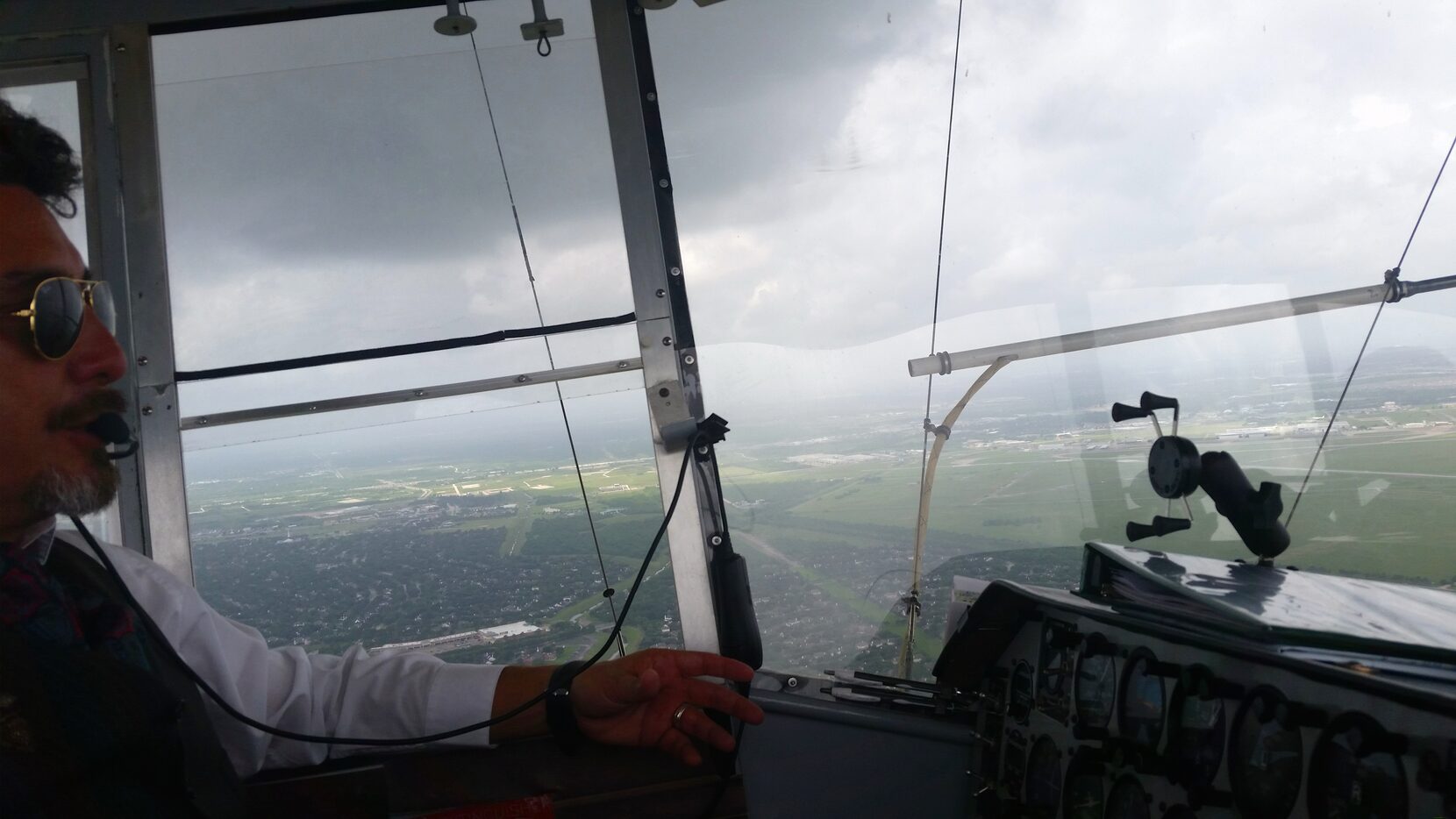 The skipper, brave and sure: Kerrville's Cesar Mendez, flying cucumber pilot. 