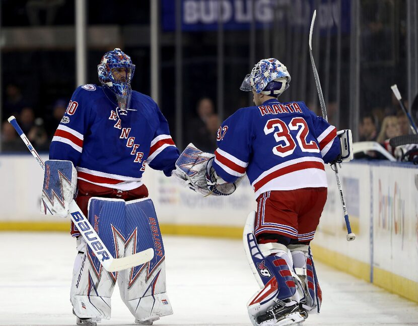 NEW YORK, NY - JANUARY 31:  Henrik Lundqvist #30 of the New York Rangers is pulled from the...