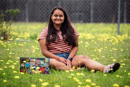 Ileana Valdez, 20, an undergrad student at Yale, outside of her home in Red Oak. Valdez...