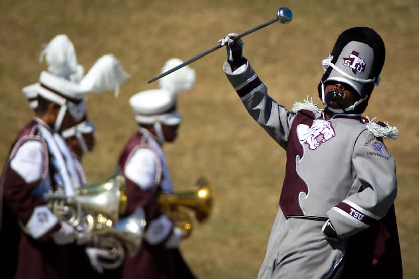 The Texas Southern University band, known for its heavy beat, precision drills and intricate...