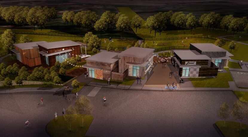 Rendering of the Shacks, a new restaurant park and dog park opening in The Colony.