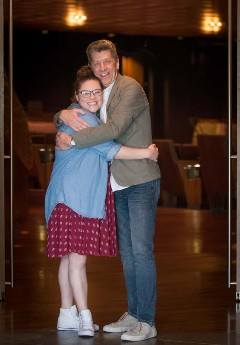 Actress Michelle Dowdy is pictured with Joel Ferrell, associate artistic director of Dallas...