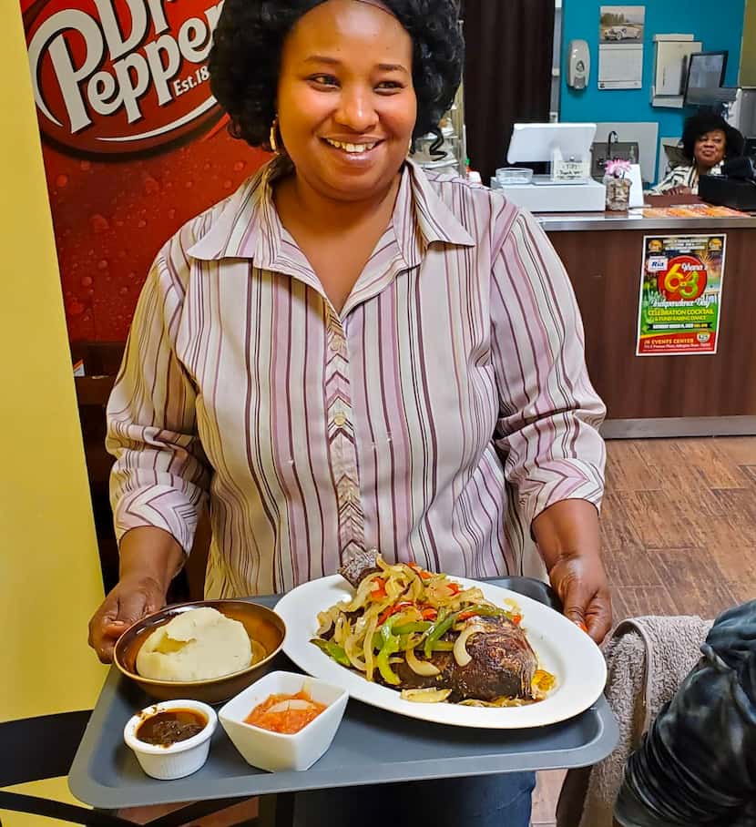 Chef Angella Adibu runs Angie Winners Kitchen, a West African restaurant in Grand Prairie.