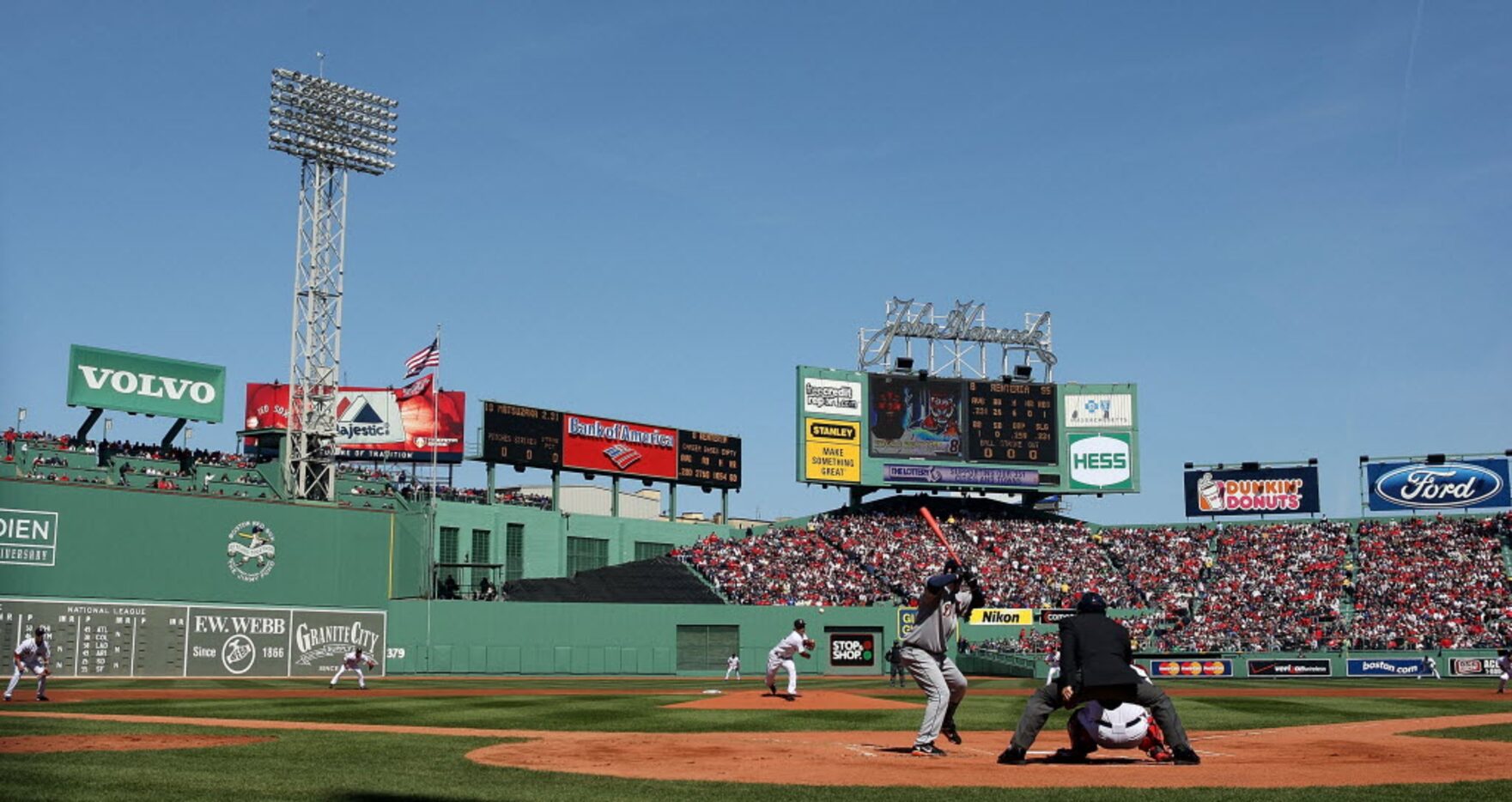 BOSTON - APRIL 08:  Daisuke Matsuzaka #18 of the Boston Red Sox delivers the first pitch to...