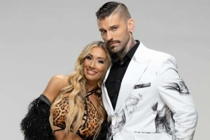 WWE wrestler Carmella (left) and Monday Night Raw commentator Corey Graves (right).