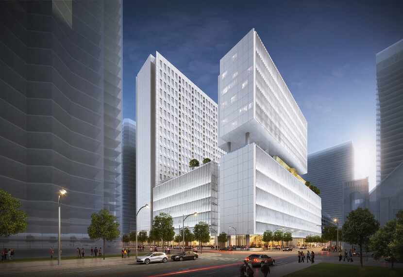 A new high-rise on Ross Avenue will add retail, restaurants, a more than 2,000-car parking...