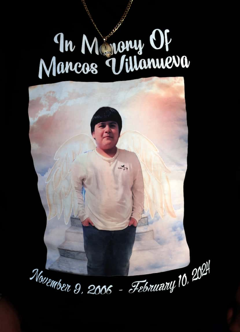 Veronica Reyes keeps the memory of co-worker Marcos Villanueva alive  by wearing a t-shirt...