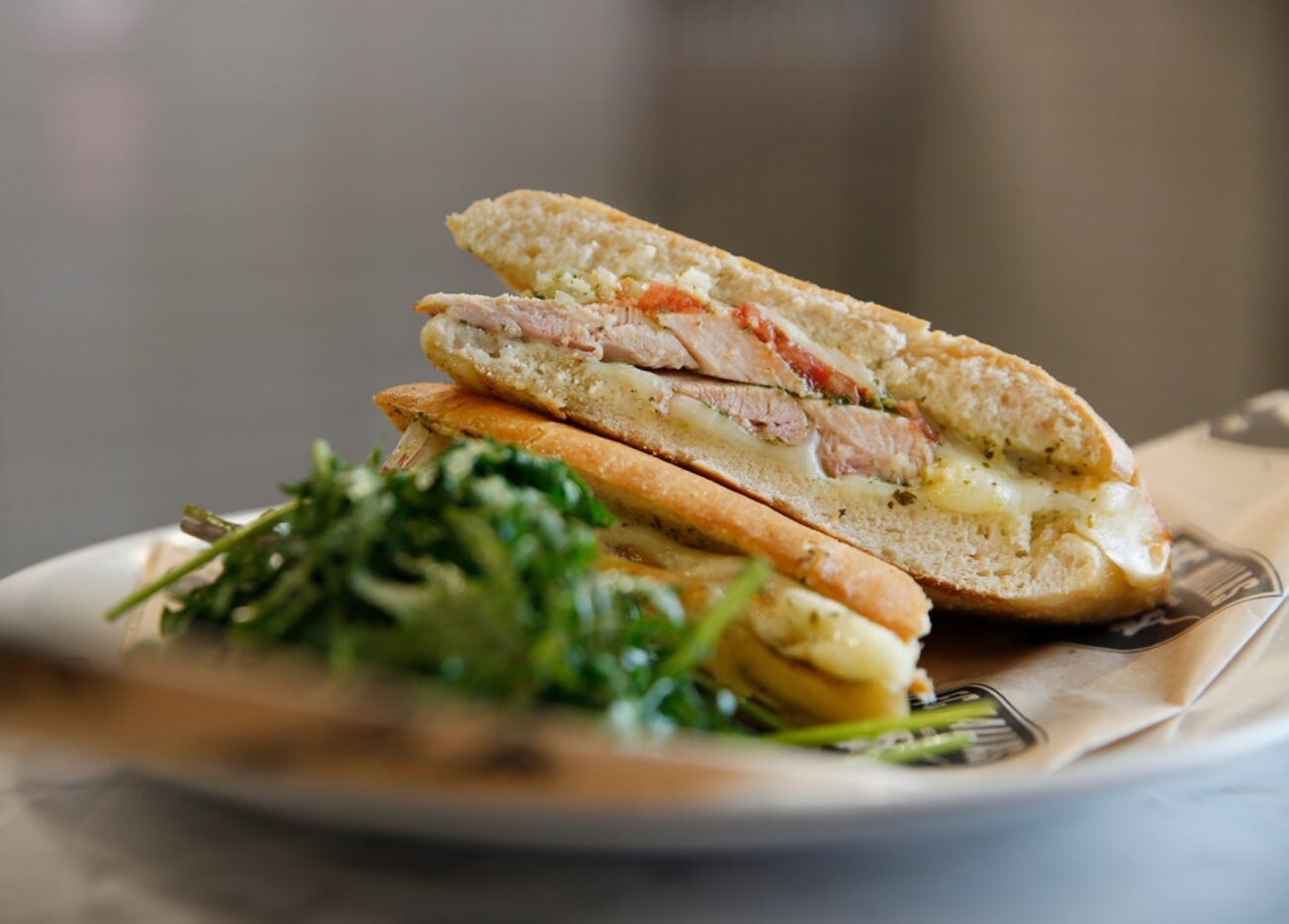 The chicken pesto panini photographed at Toyota Stadium in Frisco, Texas on Wednesday, Feb....