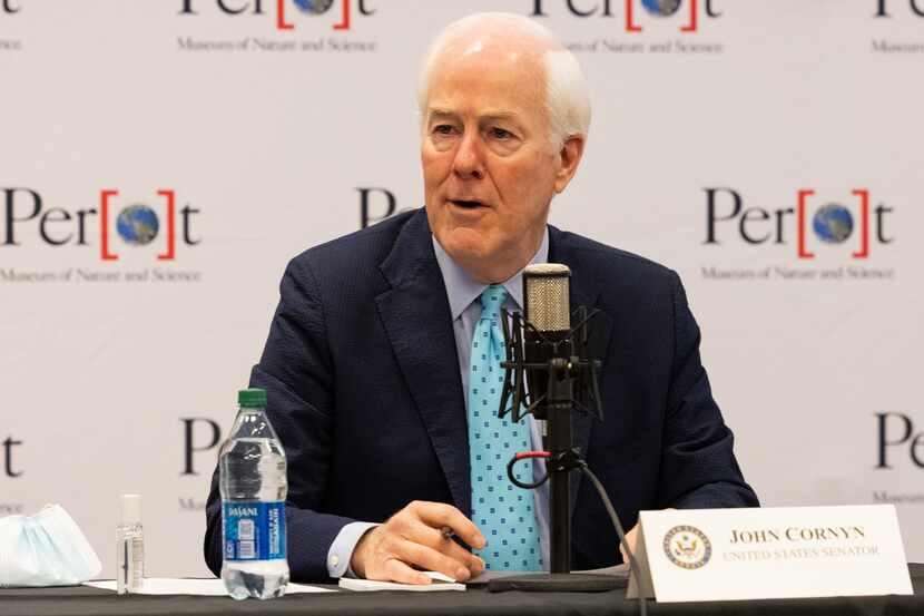 U.S. Senator John Cornyn speaks during a roundtable discussing the semiconductor shortages...